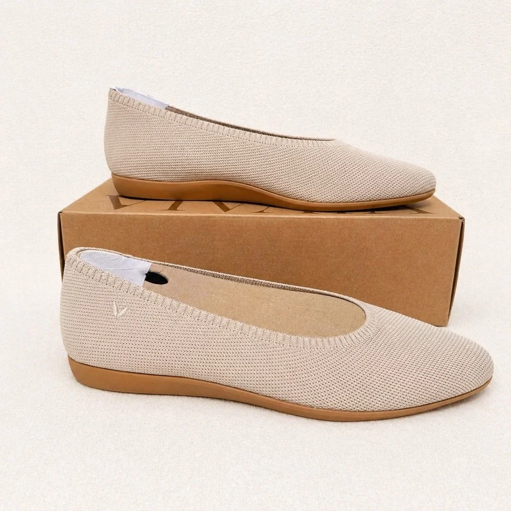 VIVAIA Tamia Walker Knit Flats Almond | EU 42 / US 10.5